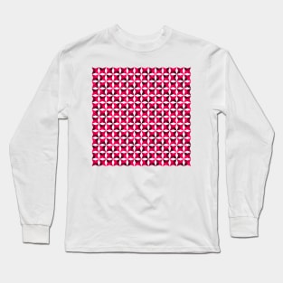 Geometric Diamond Pattern (Pink Shades) Long Sleeve T-Shirt